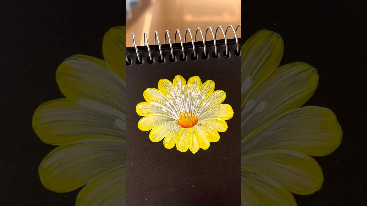 439 Vibrant YELLOW Flower painting using acrylic paints 🖌️🫶🏻🎨💛