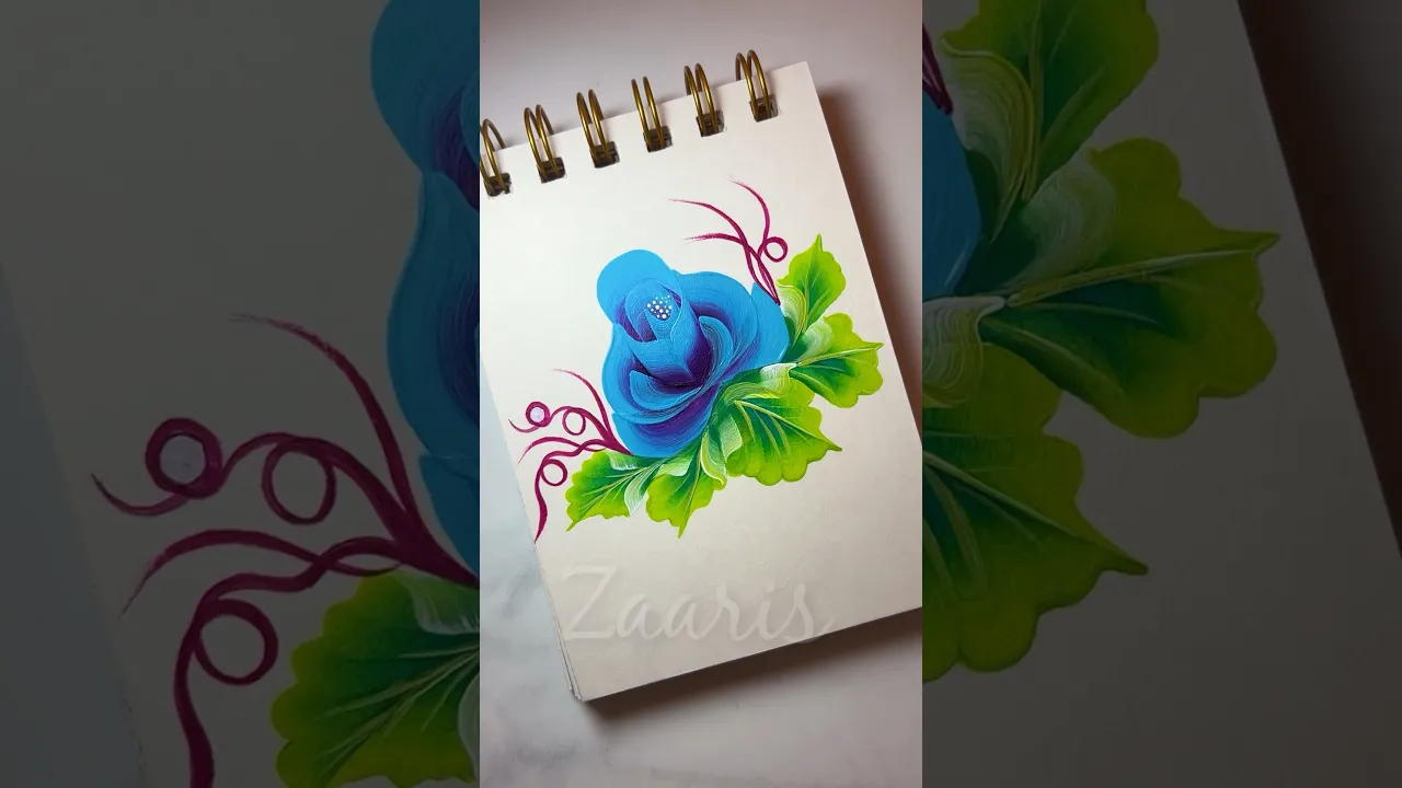 1180 💜🩵💙Pretty ROSE painting, using acrylic paints 🎨🌸💖🎉💙💜🩵🎊🫶🌿💯 #shorts