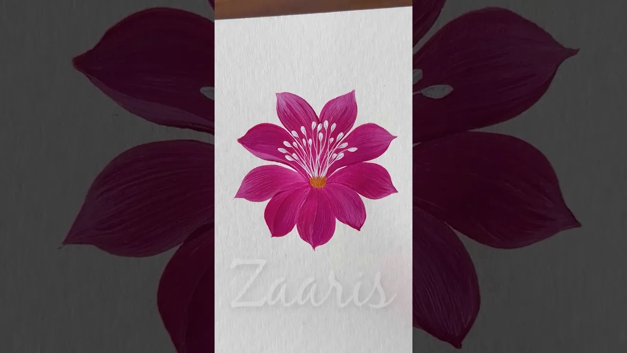 417 💛💚🌸🌹Simple flower painting using acrylic paints 🎨 ✨❤️#flowerpaintingacrylic paints #shorts