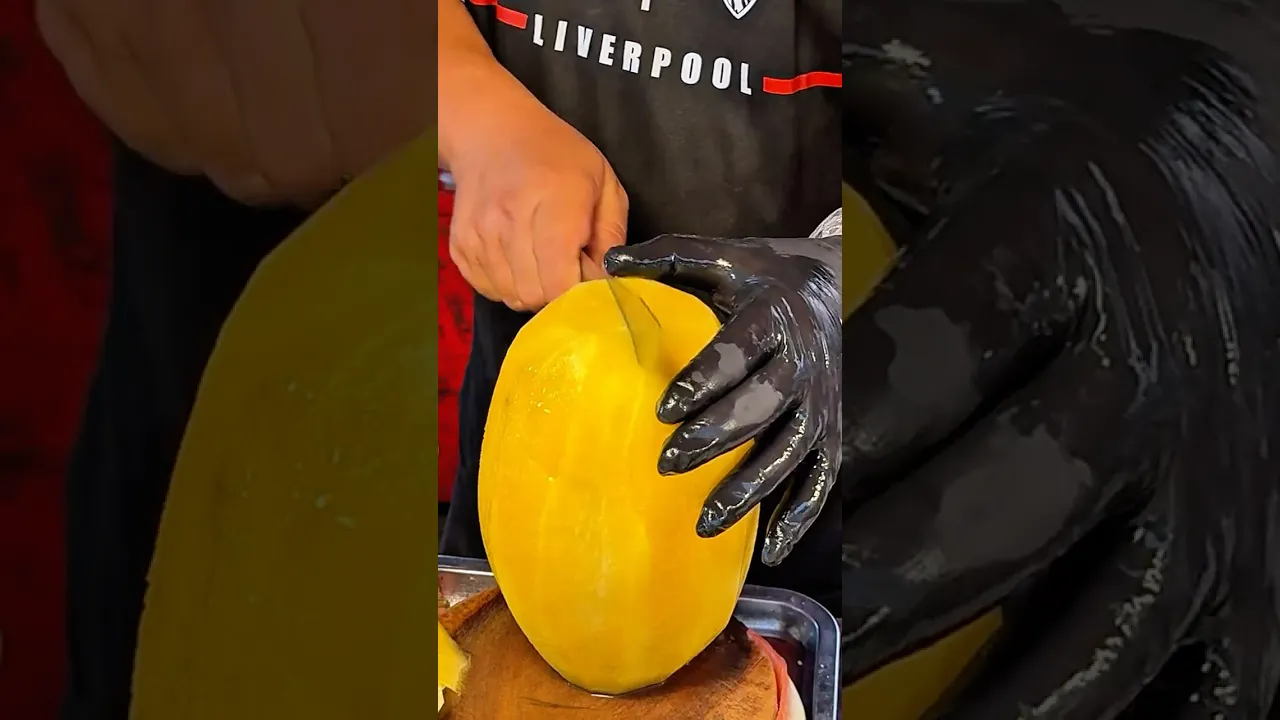 Golden Yellow Watermelon Cutting in Bangkok