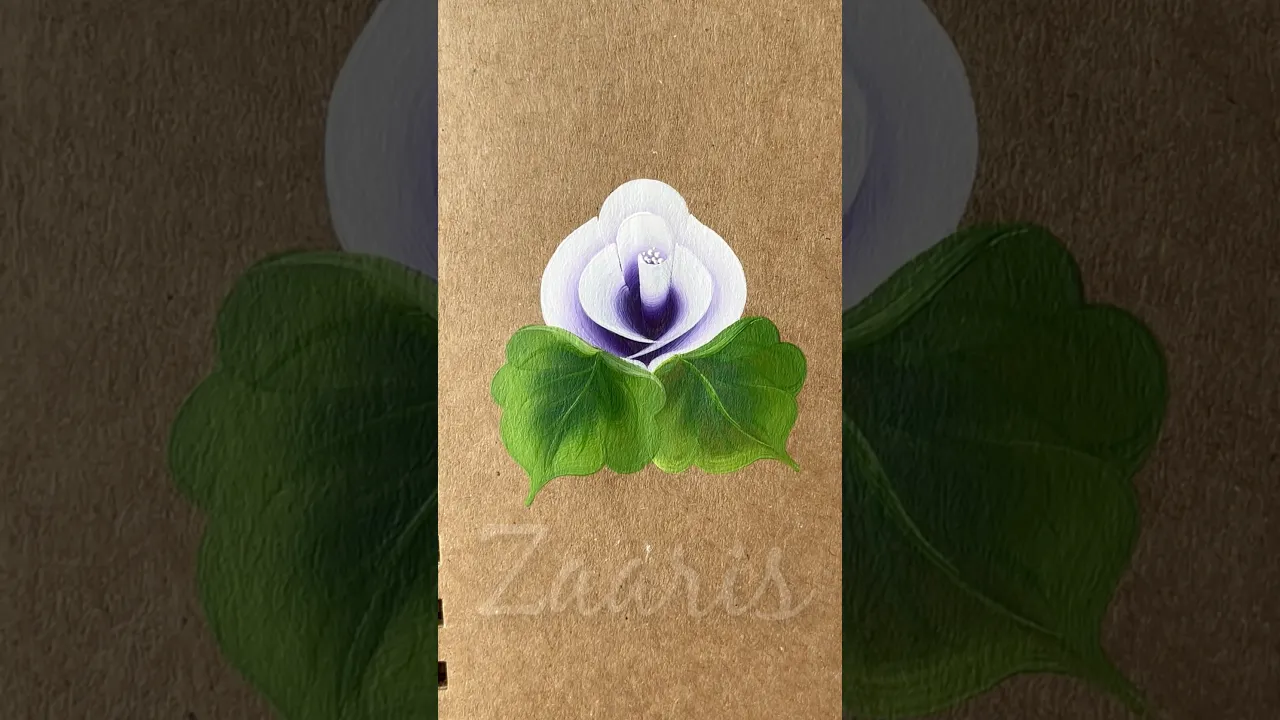 53 💜🌹Easy PURPLE ROSE acrylic 🎨🖌️for beginners #shorts #rose #beginners #viral #purple #easy