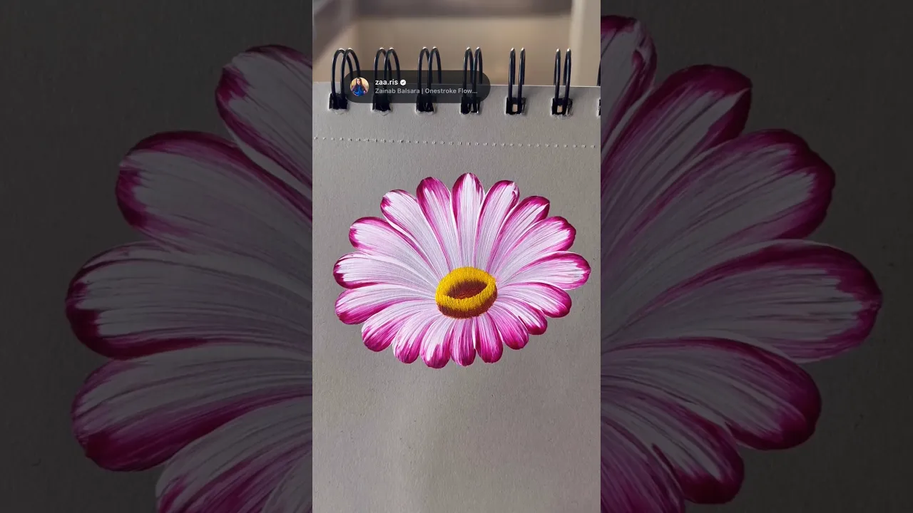 380 Simple flower painting #shortsfeed #flowerart #painting #artclass #flowerpainting