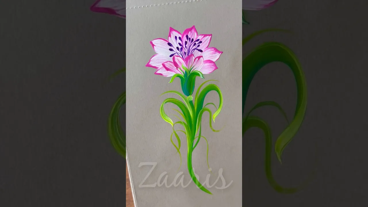 276 🌸☘️Acrylic flower painting for beginners 🌸💯 #art #shorts #flowerpainting