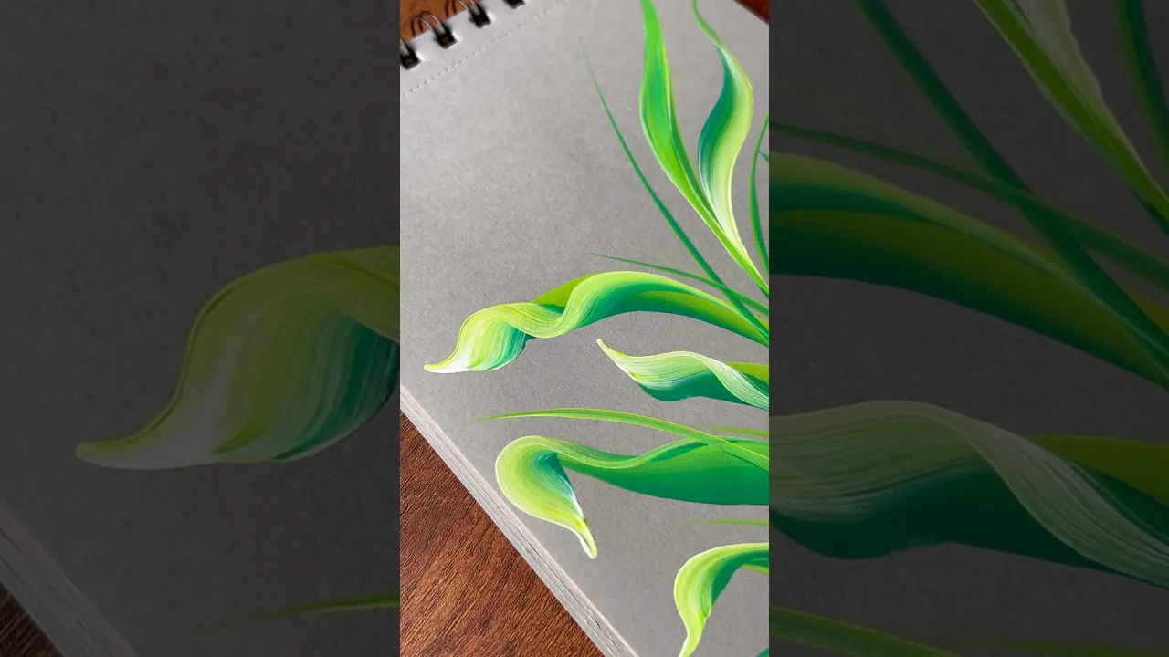 961 🎨💯🫶🌿💜Simple leaves painting using acrylic paints 🌿🫶💯🎨 #flowerpainting #shorts #art