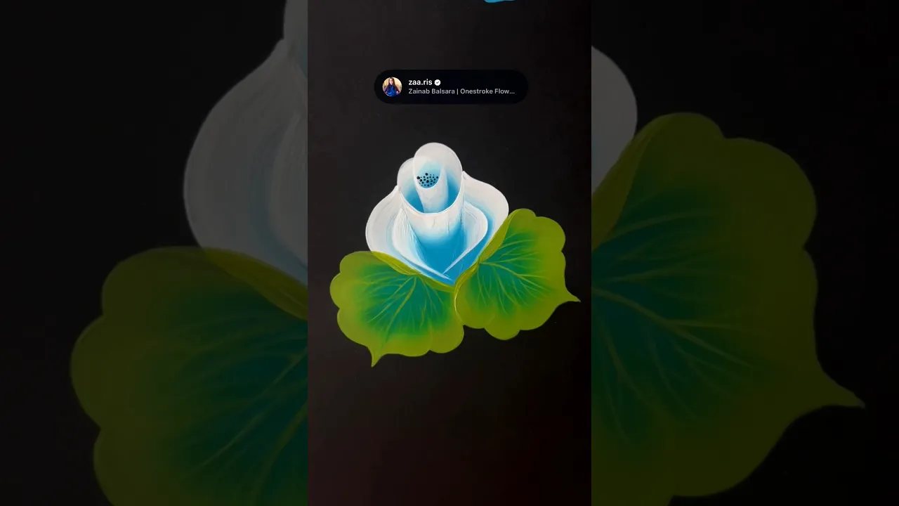 504 🩵🌹💯🎨✨ Simple beginner friendly BLUE flower painting, using easy angular brush strokes 🩵🌹💯🫶✨🎨✅