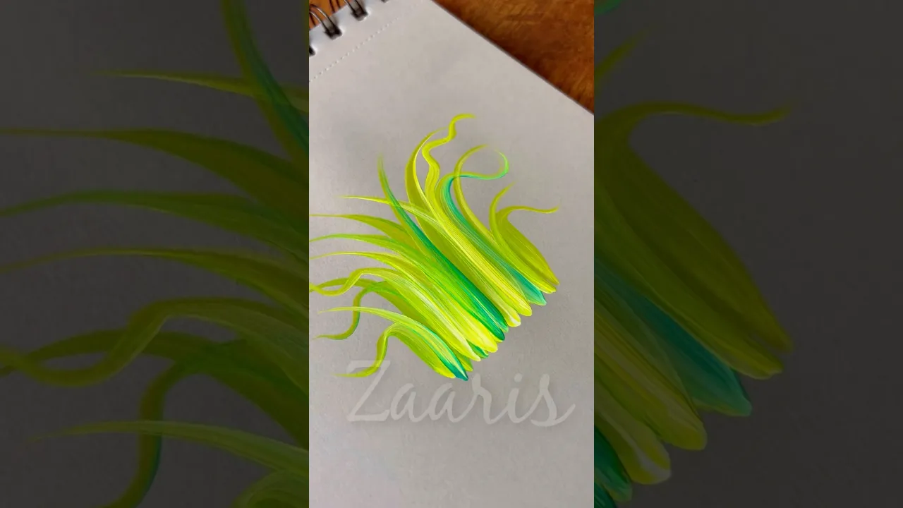 1161 🌿💚🎨🎉✨🙌🏻Simple smooth strokes GREEN GRASS painting 💯💚🌿✨🎨🎉🙌🏻🌼🫶 #shorts
