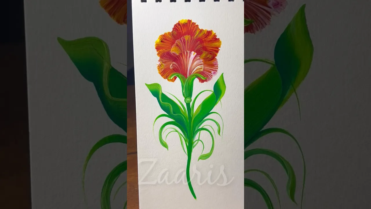 39 💯WOW🙌🏻CARNATIONS 🌺using acrylic 🖌️🎨 #shorts #acrylic #viral #carnations #flowerpainting #wow