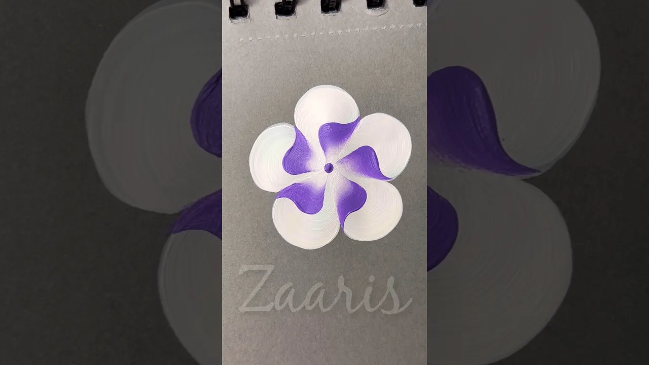 309 💜One Stroke painting for beginners 🖌️🎨 #beginnerfriendly #flowerart #acrylicpainting #painting