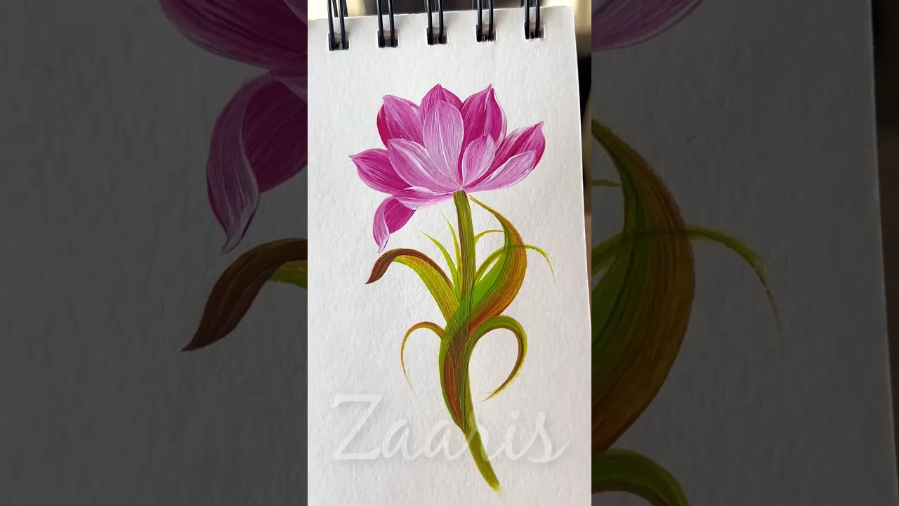 171 💯Simple PINK Flower 🌸 acrylic painting🎨🖌️ #shorts #flowerpainting #acrylicpainting #pink #viral