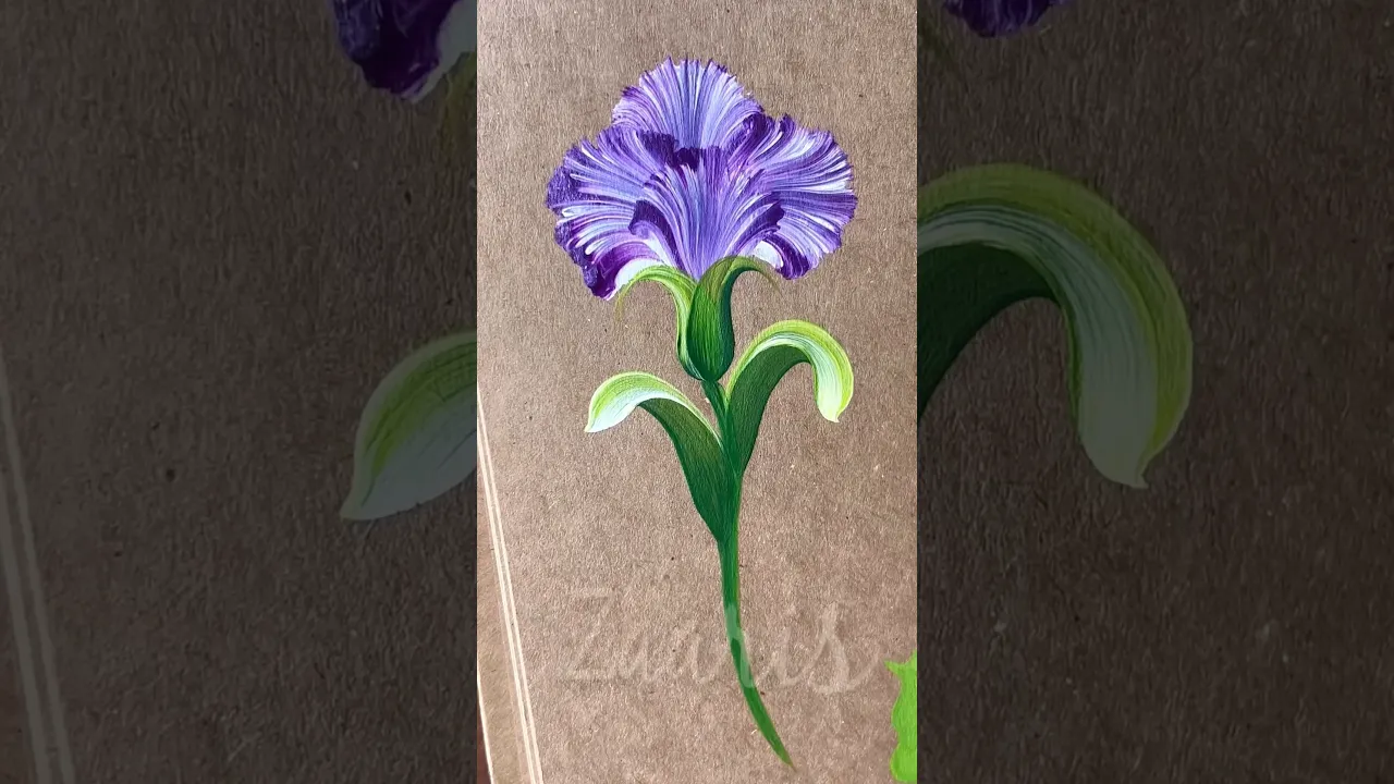 199 💜💛WOW❣️PURPLE CARNATION acrylic 🖌️🎨👌 #shorts #carnations #purple #viral #trending #art