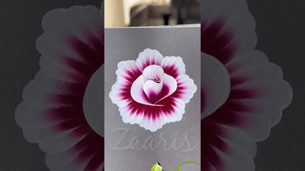 37 🩷PINK 3D flower 🌺 painting with acrylics🫶#shorts #viral #pinkflower #acrylic #flowerpainting
