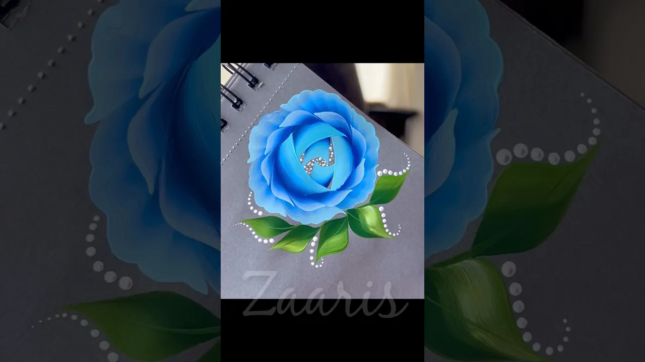 01 💙One Stroke 🌺 🖌️🎨for beginners 🩵✨#shorts #viral #flowerpainting #beginners #yt #art