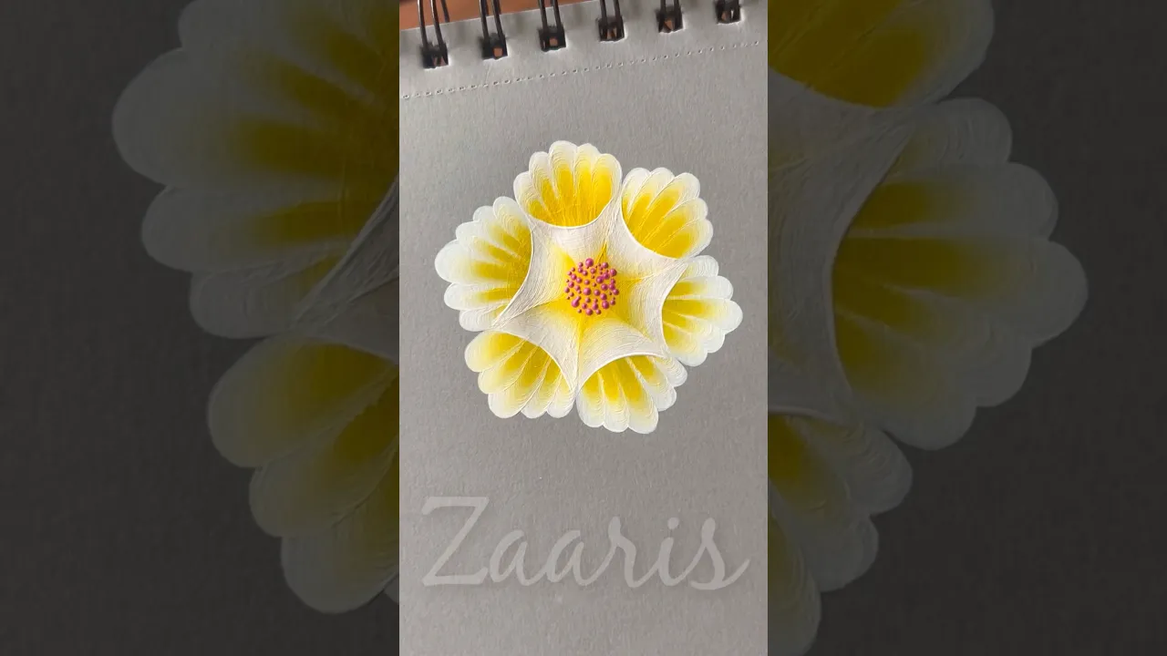 987 💛🎨🫶🌿Simple YELLOW flower painting using acrylic 🎨💛🫶🌿🌸👌 #flowerpainting #shorts #art