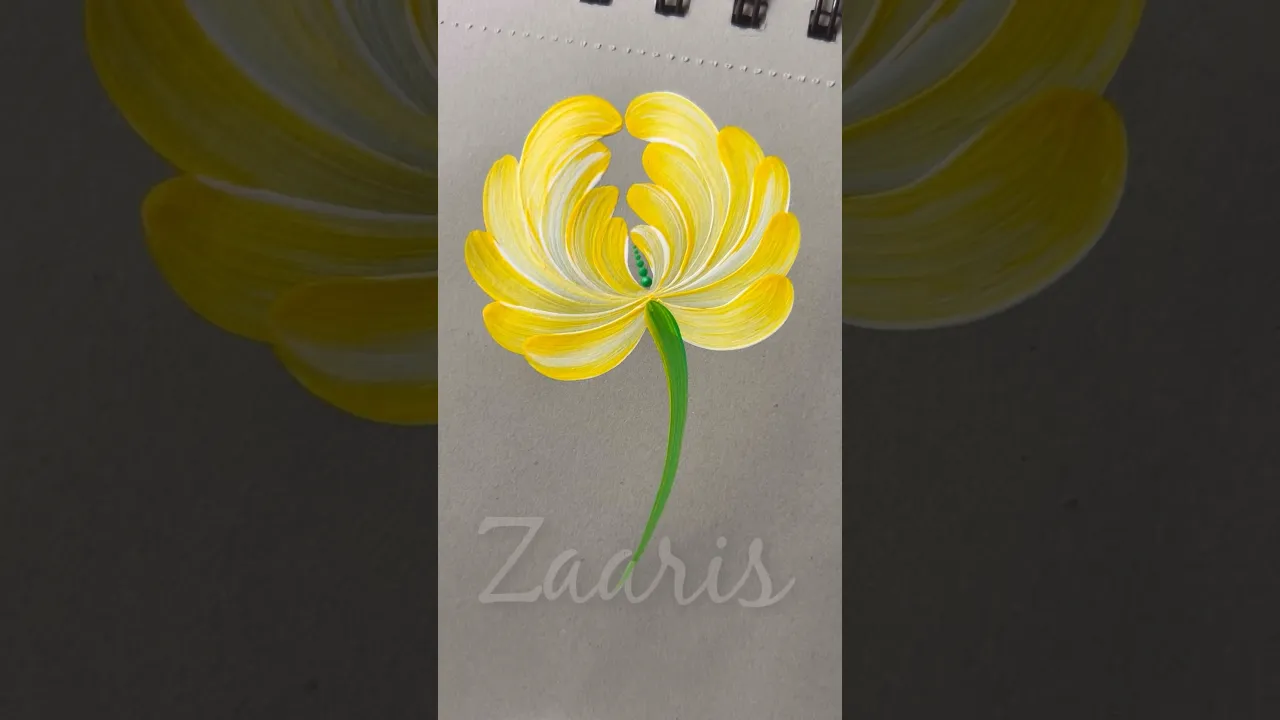 959 💛🫶🌿💯Simple YELLOW flower painting using acrylic paints 🎨💛 #flowerpainting #shorts #art