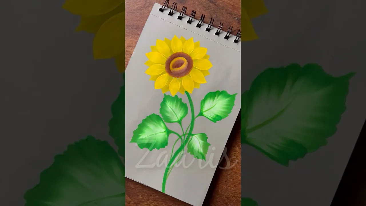 968 💛💯🎨🫶Easy sunflower 🌻 painting using acrylic 🎨💯 #flowerpainting #shorts #art