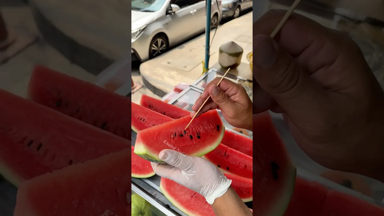 Fresh & Juicy Watermelon Cutting in Bangkok