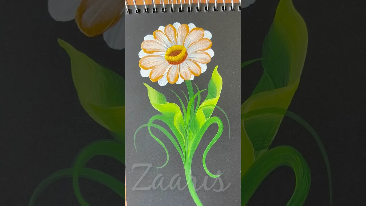 153 🫠WOW👌WHITE GOLD flower painting🫶Acrylics 🖌️🎨 #shorts #whitegold #viral #instantgold #magic #yt
