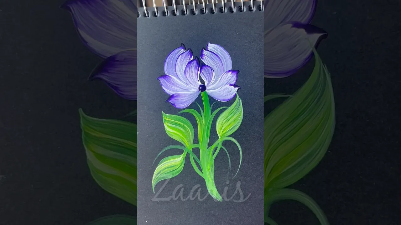 79 🪻💜PURPLE flower painting using acrylic🖌️🎨 #shorts #purple #flowerpainting #viral #acrylic