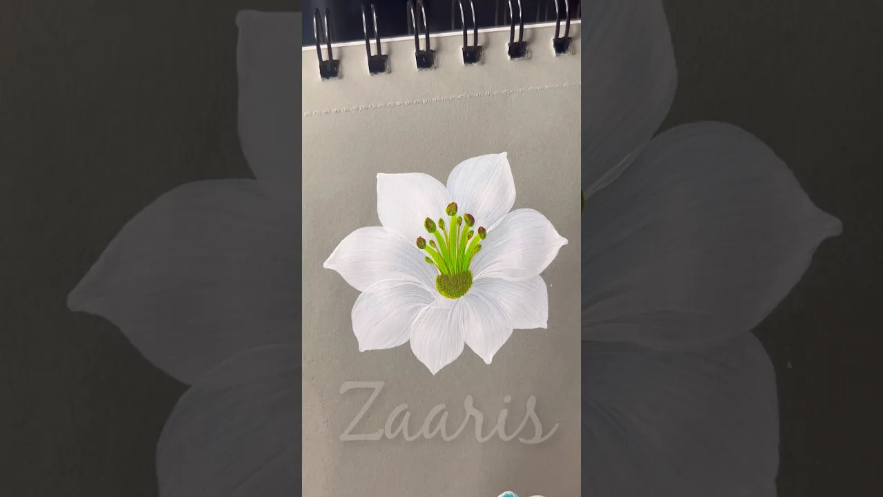 262 Beginner friendly WHITE flower acrylic 🎨🖌️ #shorts #white #flowerpainting