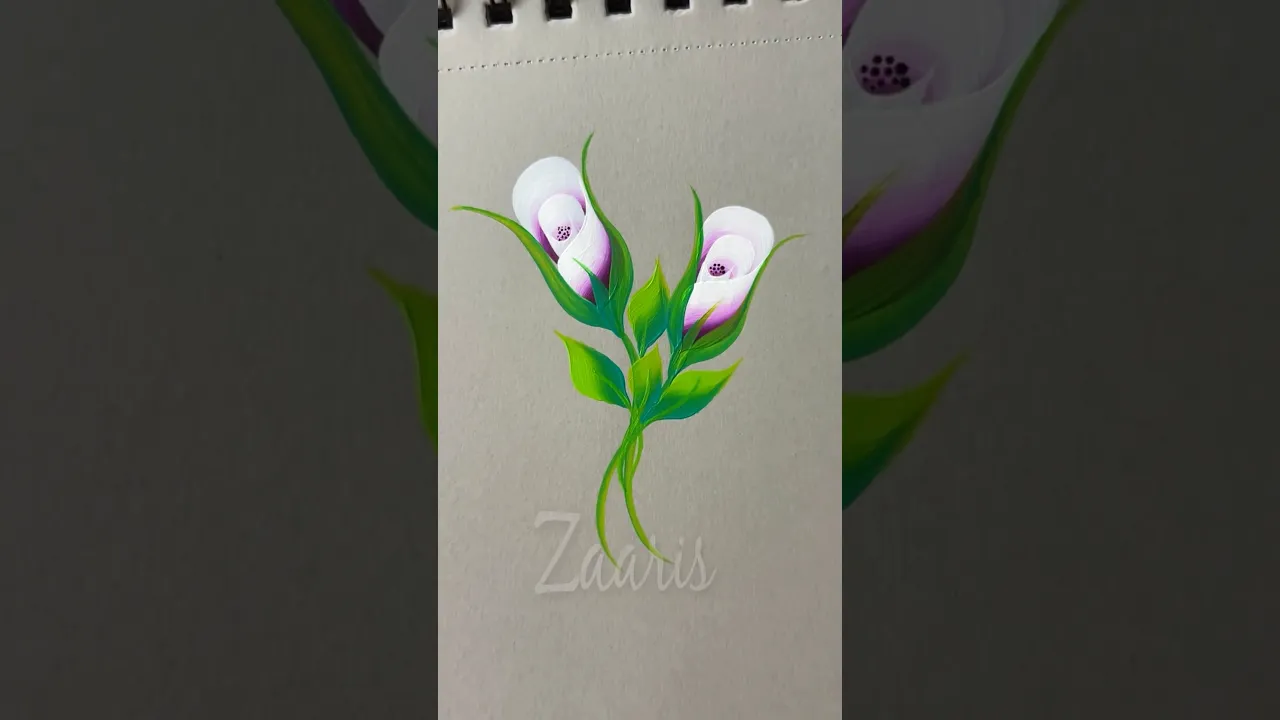 1187 💜🎨💯🫶🌹🎊🎉✨Easy VIOLET & WHITE 🌹 buds painting, using acrylic paints 🌹🎊🎨🎉🌿🌼💯 #shorts