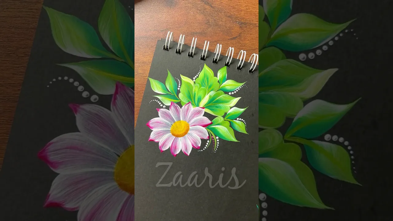 1146 💖🌸🌿✨🎨💯🤯EASIEST white and PINK Flowers painting using acrylic paints 🎨💖🌸🌿💯🌺🎉🎊 #shorts