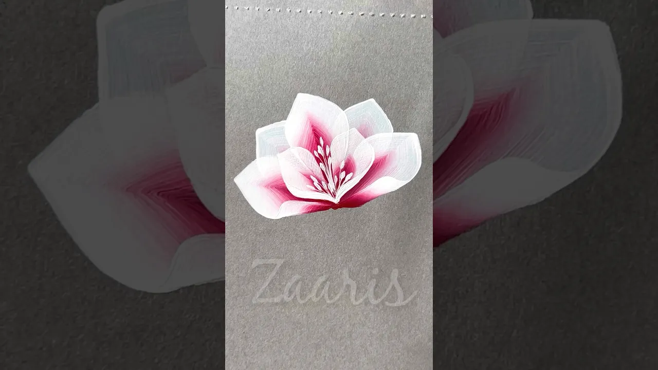 979 ❤️🤍💯🌺Easy flower painting using acrylic paints 🎨🫶❤️💯 #flowerpainting #shorts #art