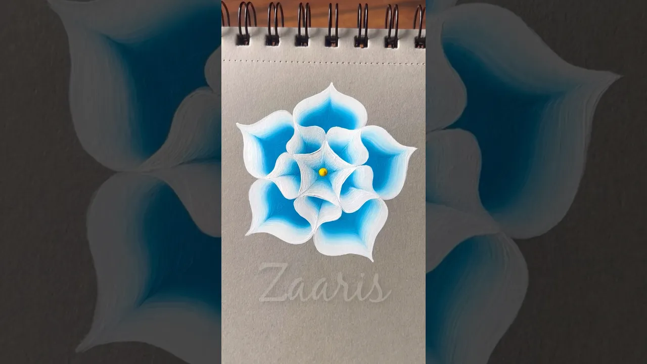 1105 🩵🤍🌿🎨🫶💯 Beautiful BLUE & WHITE 3D flower painting using acrylic paints 🩵💯🫶🤍🎉🌼✨ #shorts
