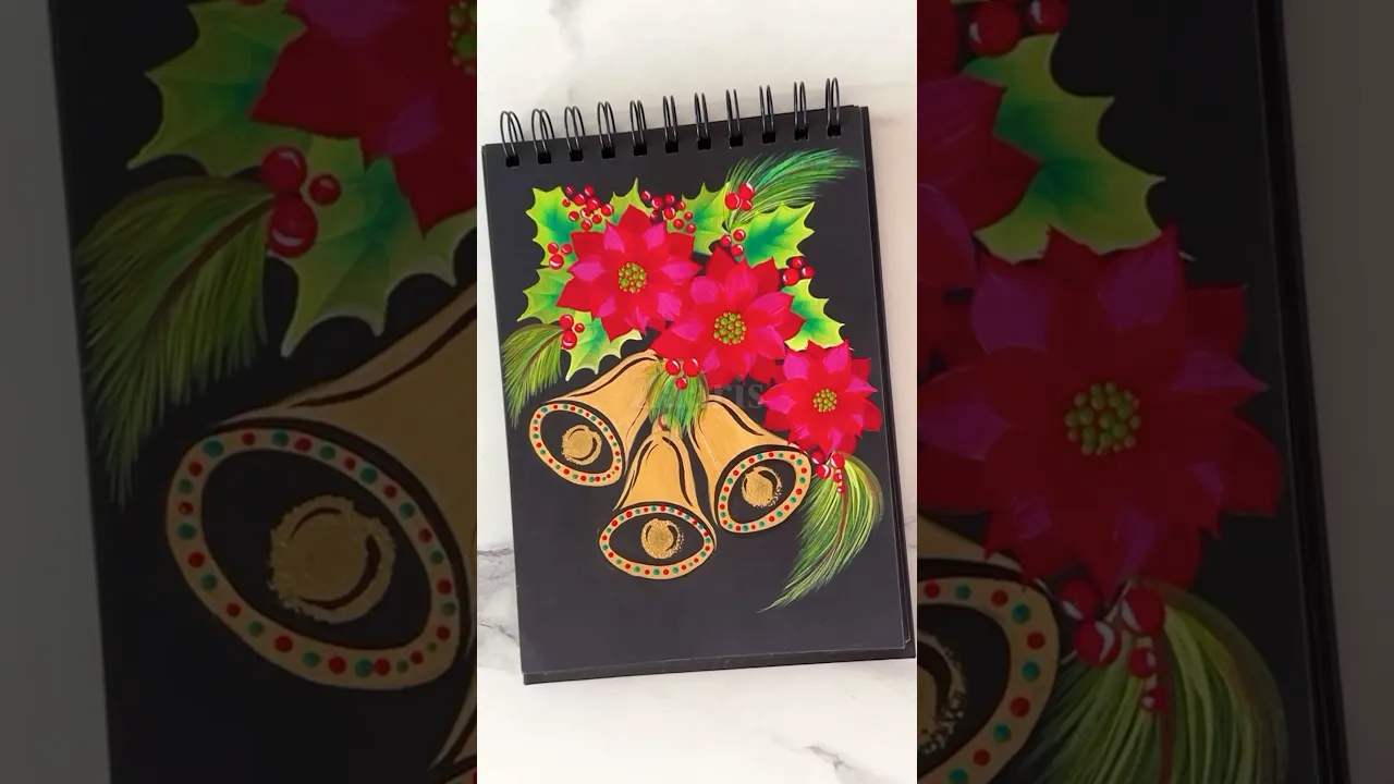 1363 ❄️🎄WOW 🌺🫠😱CHRISTMAS decor acrylic painting 🫶🌺🎨💯 #shorts
