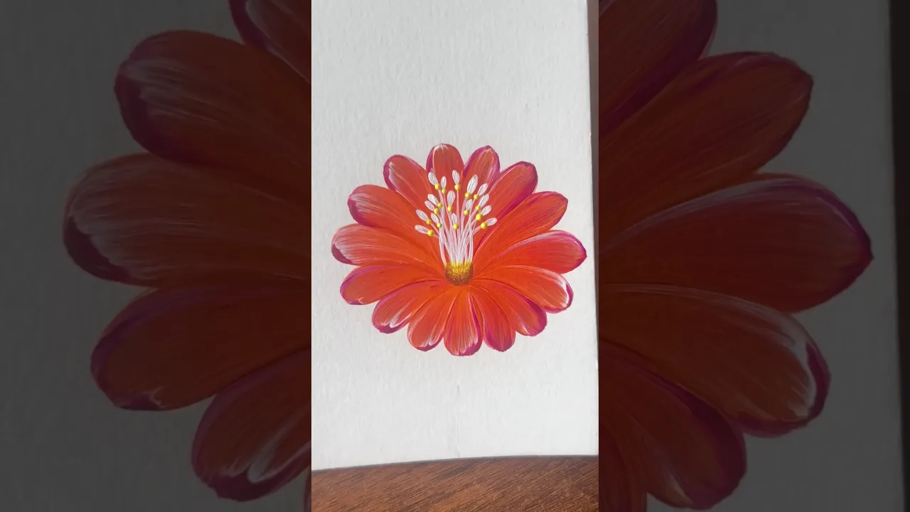 76 🧡🩷COLOURFUL 🌺acrylic 🖌️🎨 #art #flowers #floraart #painting #viral #shorts #acrylic #colourful