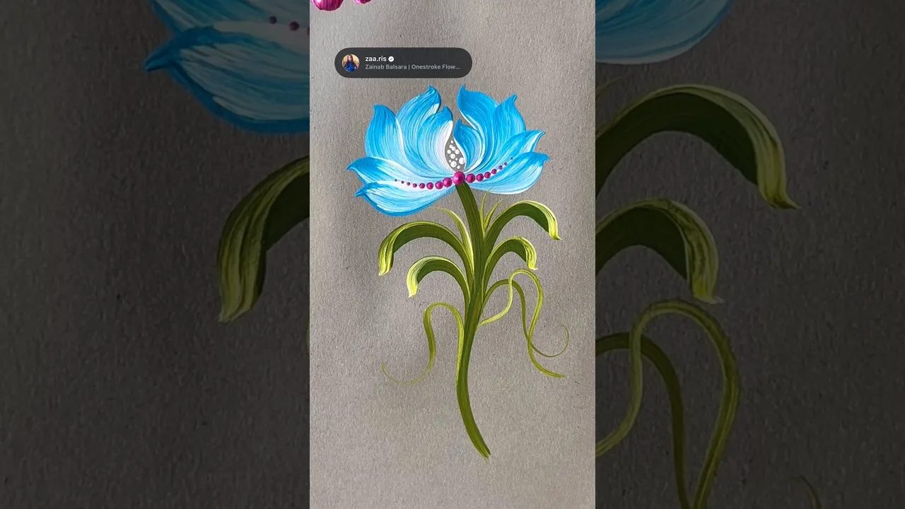 374 Easy brush strokes flower painting 🩵🖌️#beginnerfriendly #beautifulflowers #acrylicflowerpainting