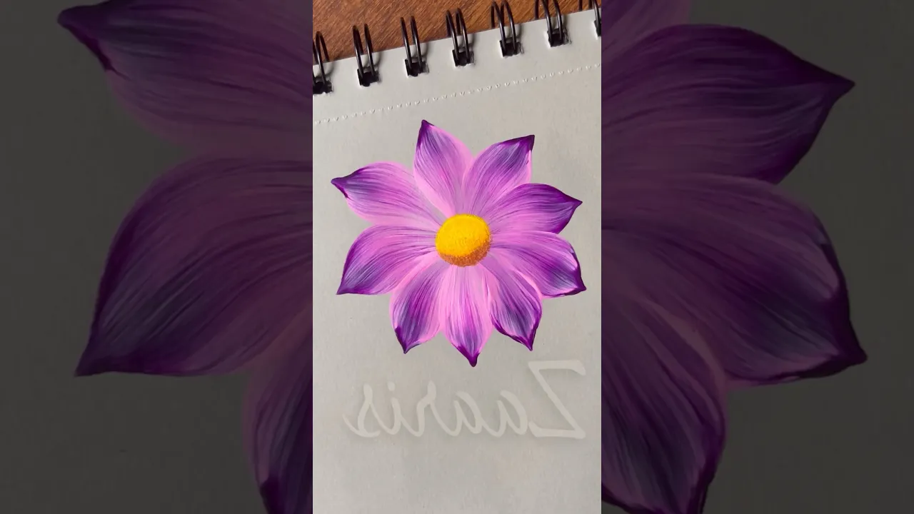 1017 💖💜🎉💯Easiest round brush flower painting using acrylic 🎨 #flowerpainting #shorts #art