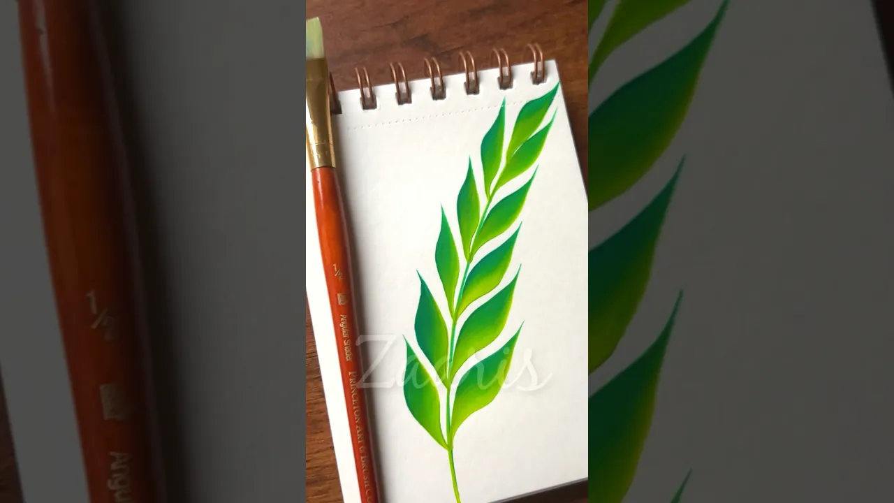 992 🌿🎨🫶Easiest LEAVES painting using acrylic 🎨🌿💖💚🫶💯 #flowerpainting #shorts #art