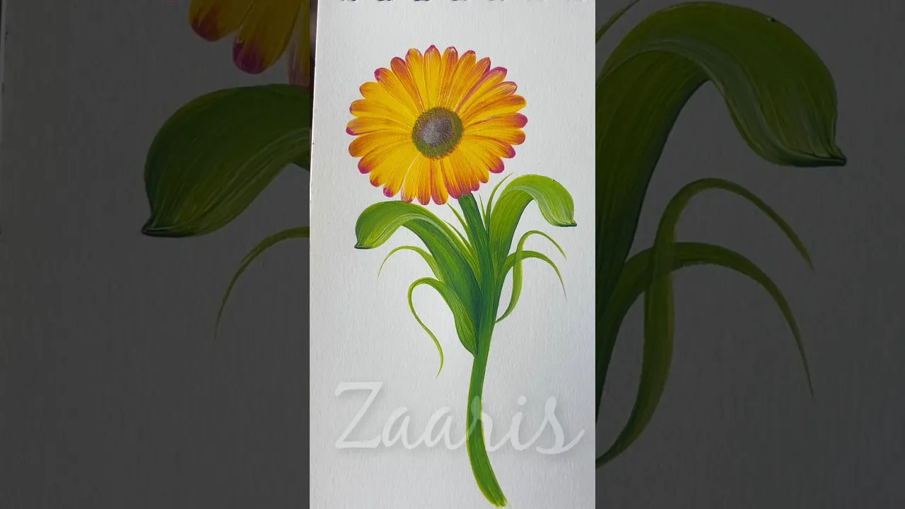 95 🌼VIBRANT acrylic flower 🌺 painting 💛💖#shorts #art #viral #flowerpainting #vibrant #floraart