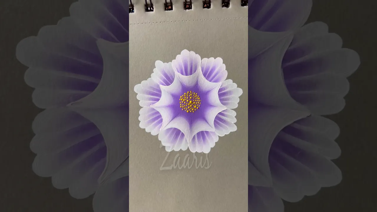 1049 💜🤍🎨Simple OneStroke flower painting💜🤍🎨 #flowerpainting #shorts #art