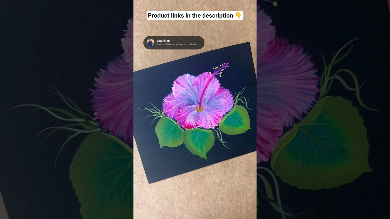 408 🌺💯👌PINK HIBISCUS acrylic flower painting idea🌺💯👌🫶 #art #hibiscus #shortsfeed #ytviral #pink