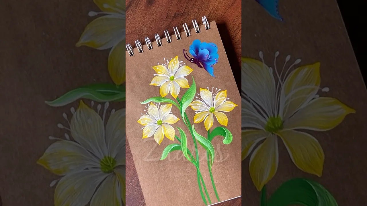 1120 🦋💙💜💯🫶 Cutest BLUE BUTTERFLY painting with simple onestroke technique 🦋🎨 #shorts