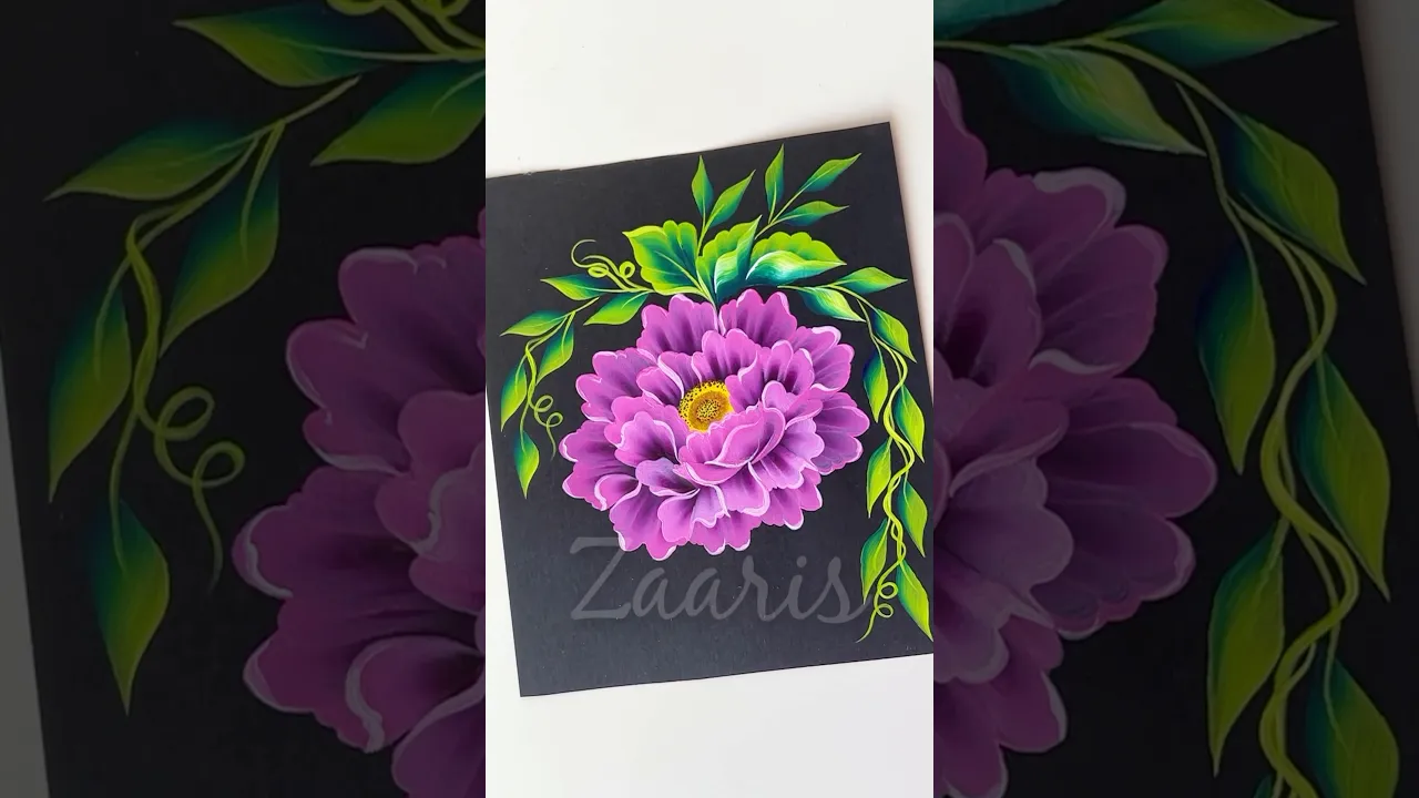 1208 💜💖🎨💯🫶Beautiful VIOLET 3D flower painting, using acrylic paints 🎨🫶🎊🎉✨🌿💯 #shorts