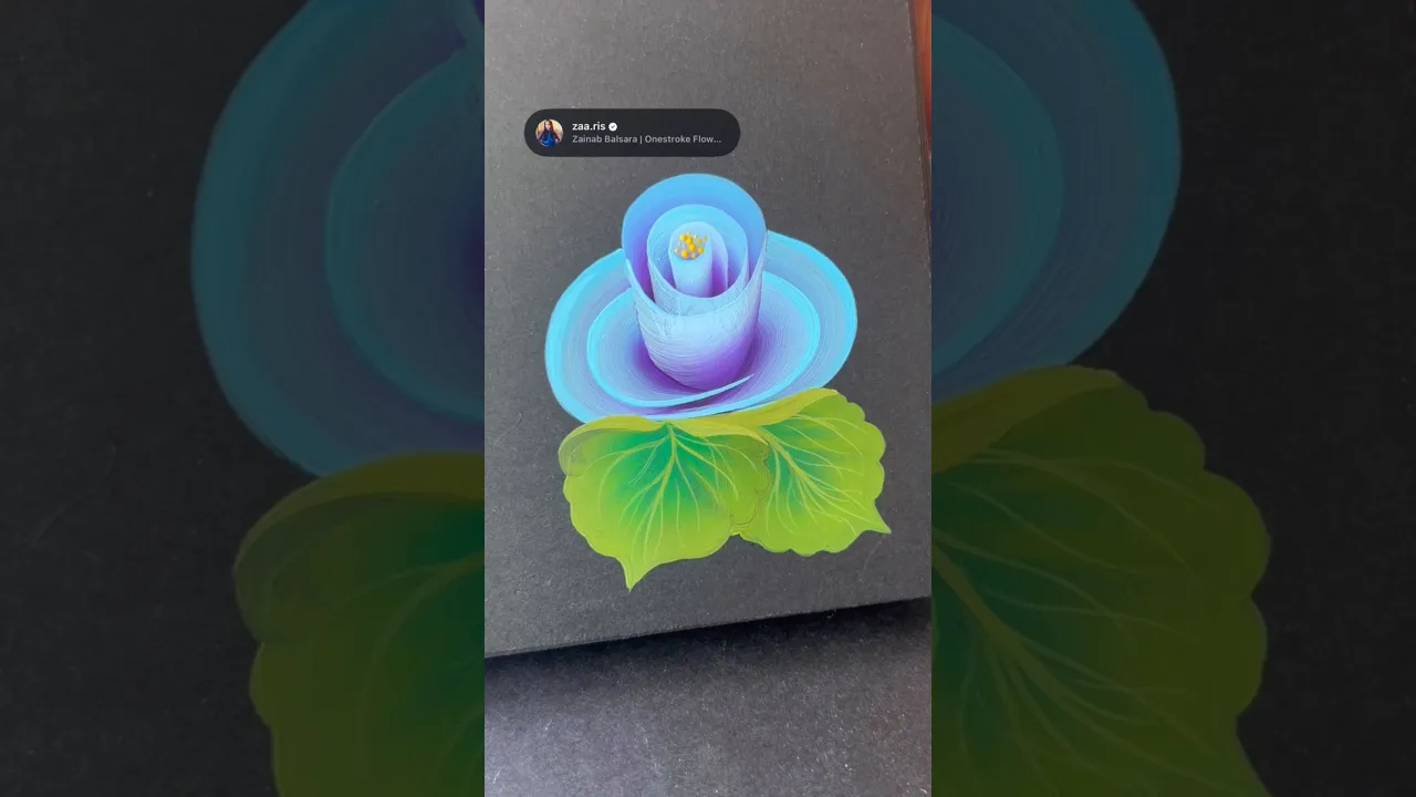 383 Rose painting, one stroke technique 💜🩵 #shortsfeed #flowerart #flowerpainting #painting #art