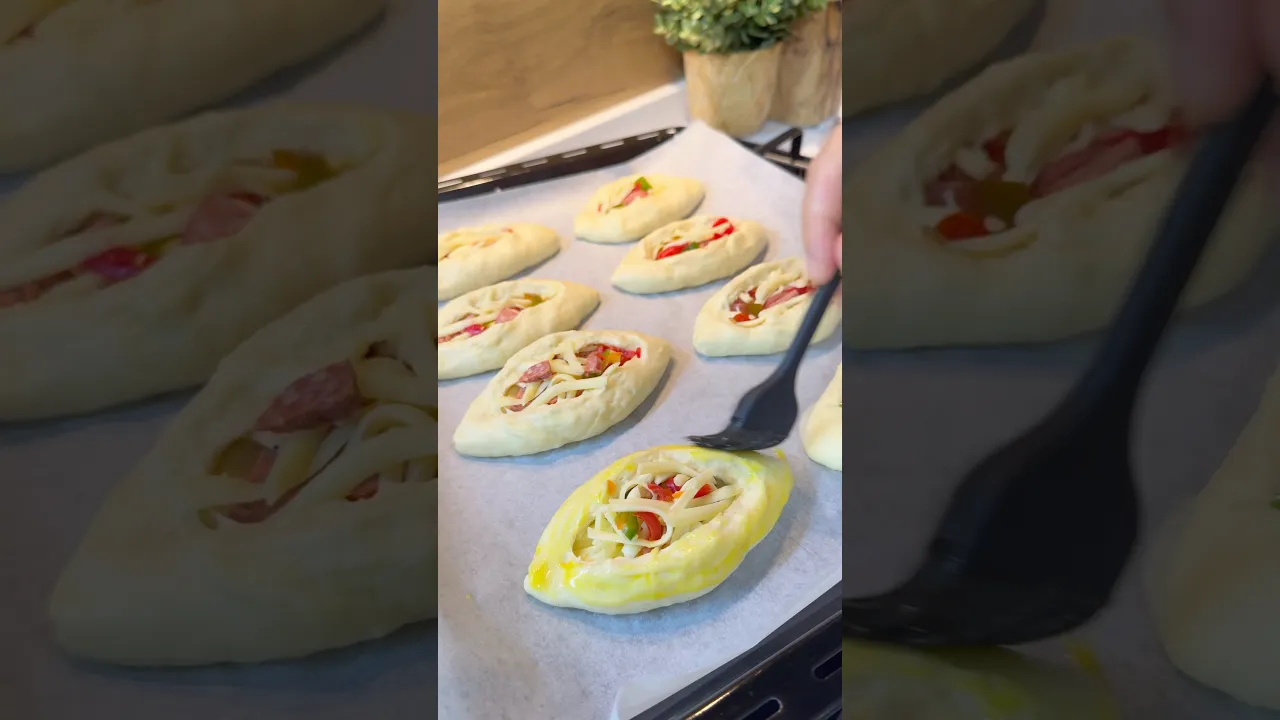 Mini pide poğaça😍#pratiktarifler #tarif #globalcuisine #borekler #food #recipe #poğaça #pide