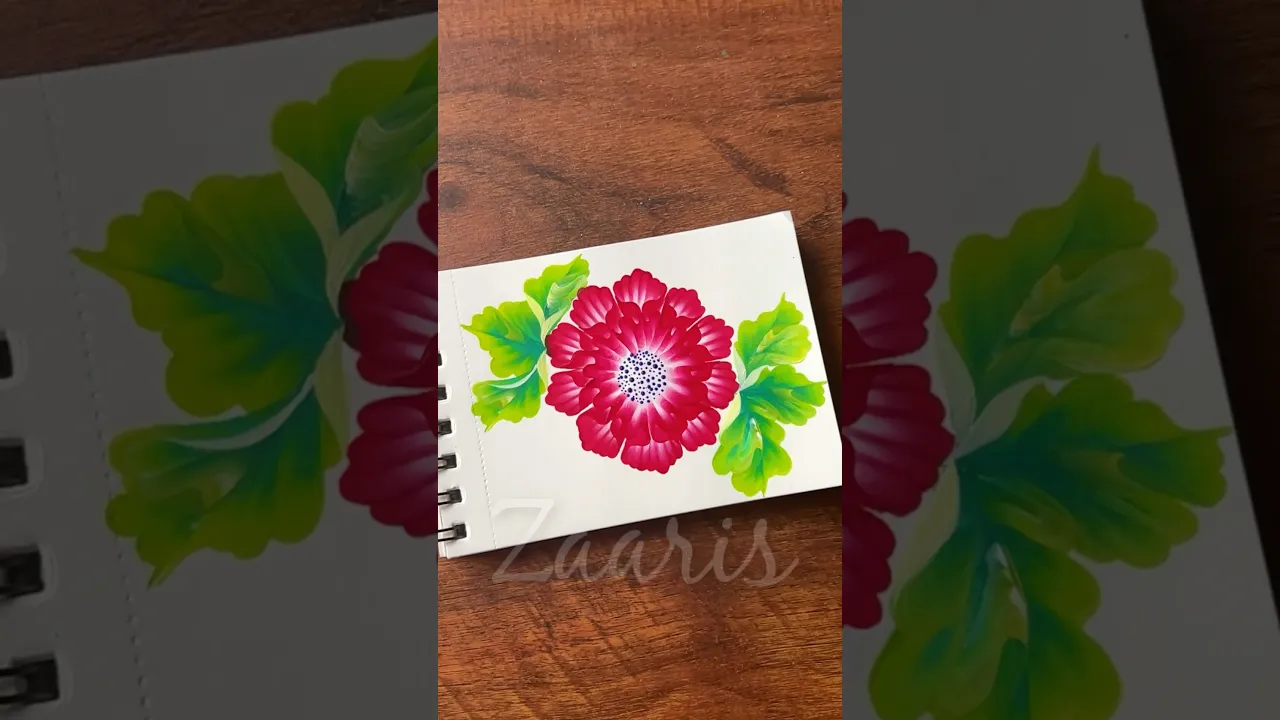 1258 🌺🎨🫶Onestroke 3D flower painting using acrylic paints 🎨💯✨🌿🫶🌸💞 #shorts