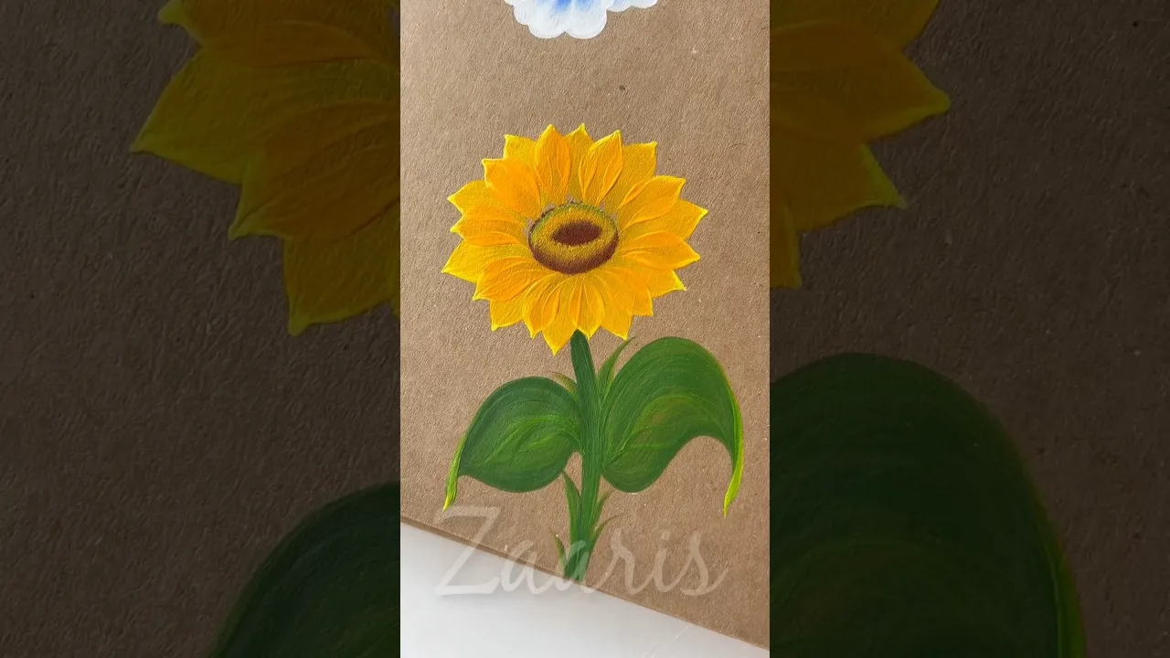 146 SUNFLOWER🌻acrylic 🎨🖌️🫠👌💯 #shorts #sunflower #beginnerfriendly #art #viral #flowerdrawing #yt