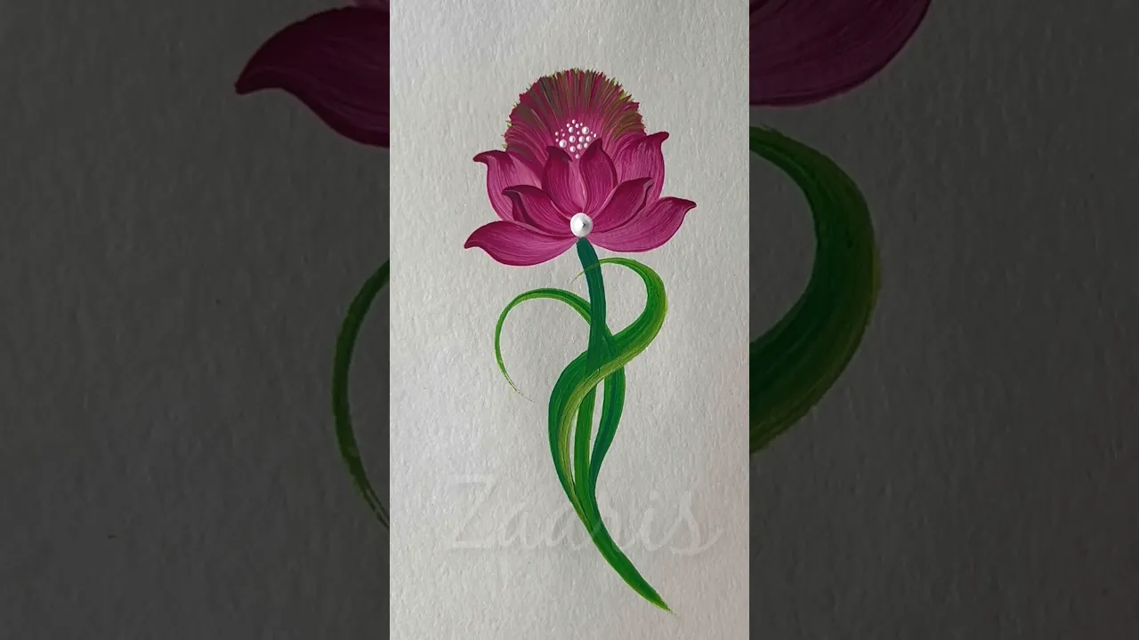 315 PINK flower 🌺 Acrylic painting 🖌️🎨 #beginnerfriendly #flowerart #acrylicpainting