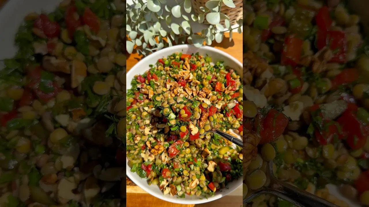 Bu salatayı mutlaka deneyin😍#food #tarif #globalcuisine #salata #yeşilmercimek #recipe #pratiktarif