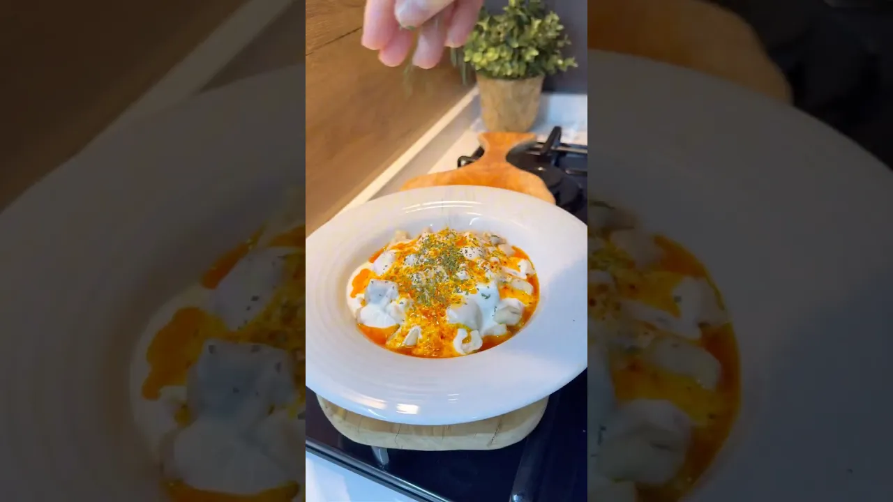 En kolay mantı tarifi👌Tarif yorumda✅recipe in comments🥳#mantınasılyapılır #mantı #food #global