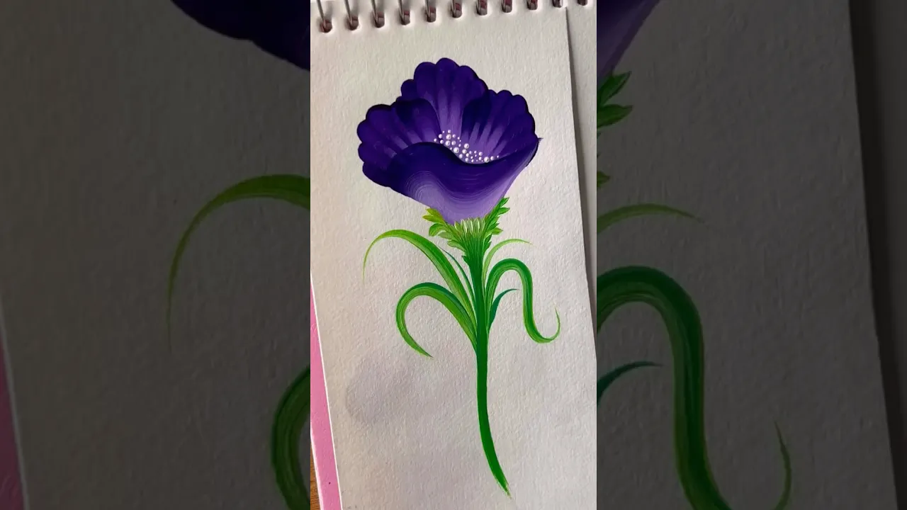 420 💛💚🌸🌹Simple flower painting using acrylic paints 🎨 ✨❤️#flowerpaintingacrylic paints #shorts