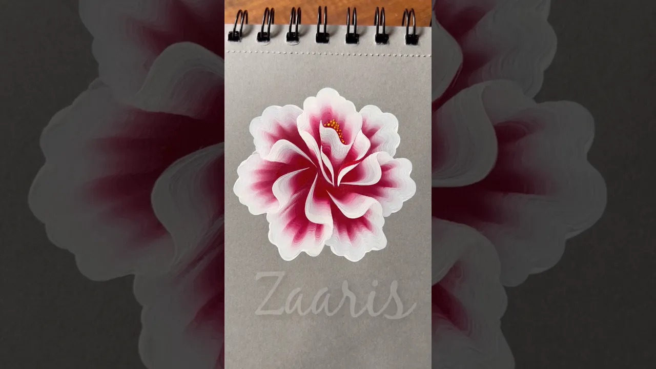 934 🌺🎨❤️💯Simple 3D flower painting using acrylic paints 🎨🌺🎉 #flowerpainting #shorts #art