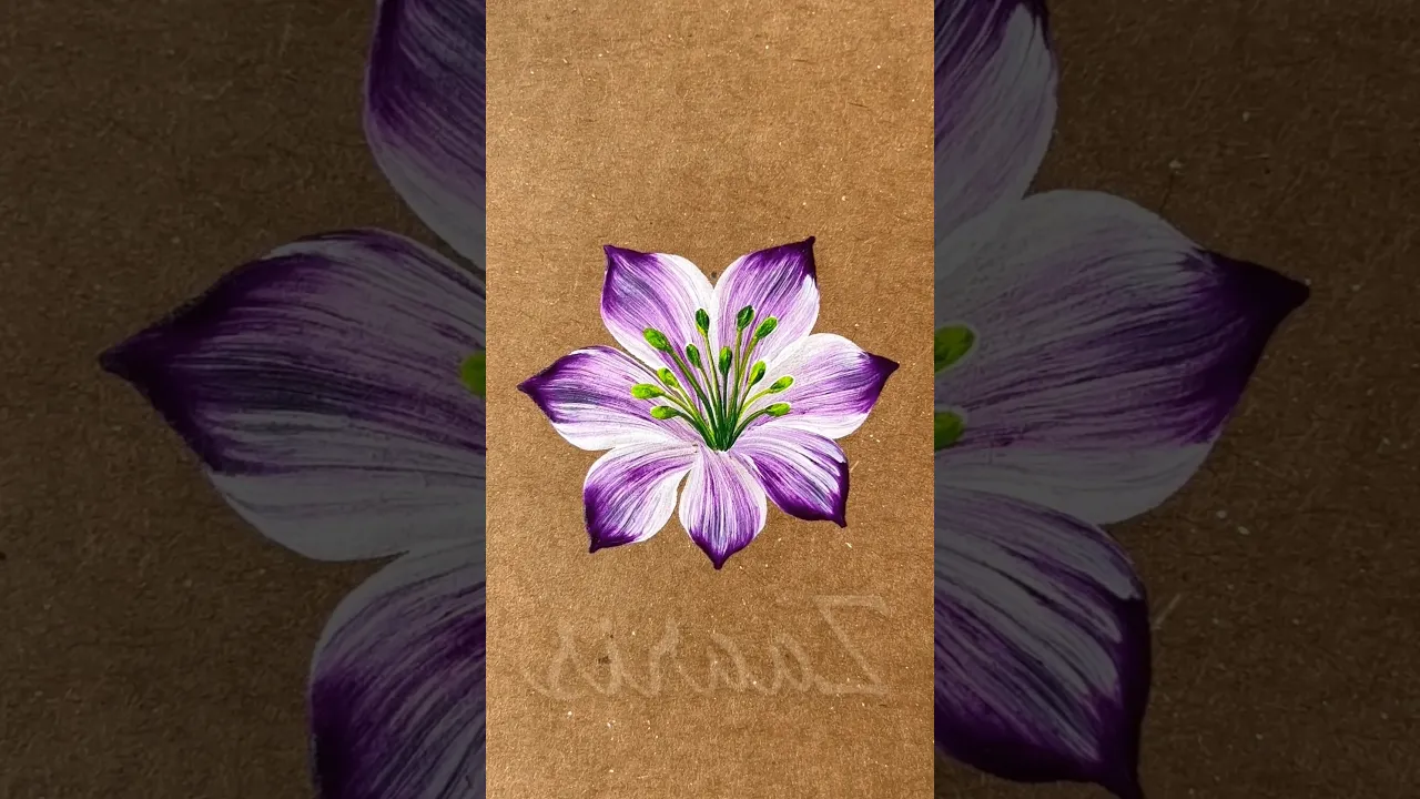 357 Beautiful purple 💜flower painting #art #flowerdrawing #brushstrokes #shortsfeed