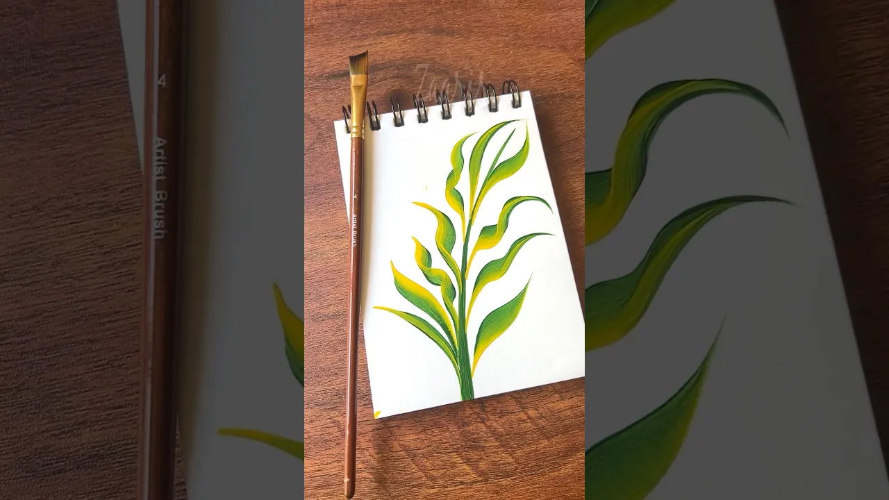 1214 🌿💯✨🎨Simple LEAVES painting, using acrylic paints 🎨🎉🌿💯🫶❣️🌺✨ #shorts