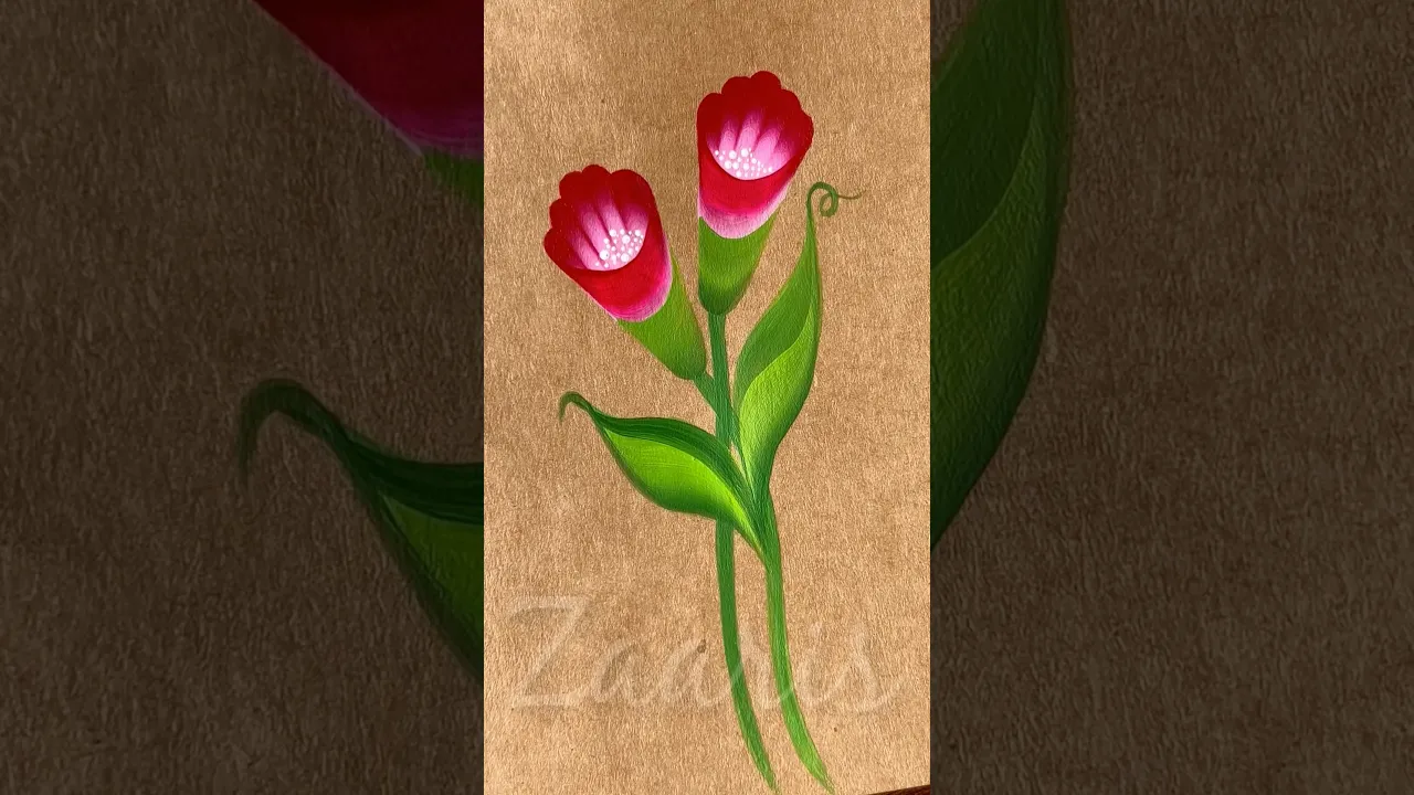 103 One Stroke🌺painting using acrylic paints #shorts #viral #flowerpainting #art #beautifulimages