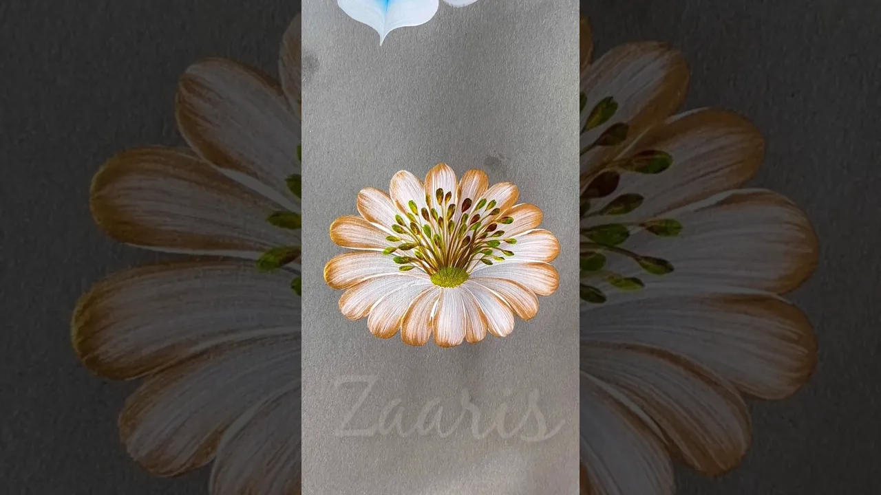 334 Acrylic flower painting👌WHITE ｜ Beginner friendly 🌼 #drawing #beginnerfriendly #art